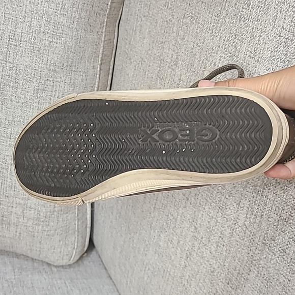 Geox leather canvas style sneakers high top - Picture 2 of 4